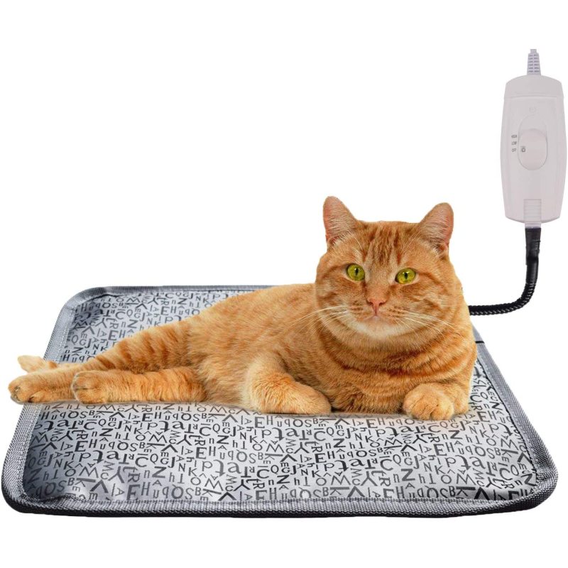 Pet Heating Pad for Cats Dogs Waterproof Electric Heating Mat Indoor, Adjustable Warming Bed with Chew