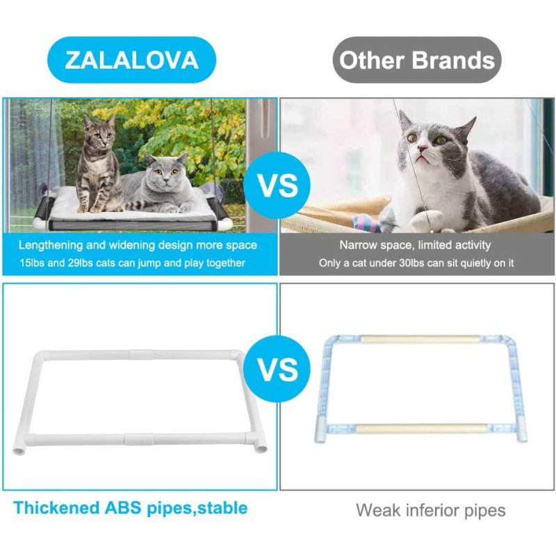 Cat Window Perch, Cat Hammock Window Seat w/Free Fleece Blanket 2022 Latest Screw Suction Cups Extra Large Sturdy Cat Resting Se