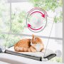 Cat Window Perch, Cat Hammock Window Seat w/Free Fleece Blanket 2022 Latest Screw Suction Cups Extra Large Sturdy Cat Resting Se