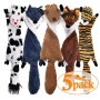5 pcs Crinkle Dog Squeaky Toys with Double Layer Reinforced Fabric, Durable Dog Toys, No Stuffing Plush Dog Toy Set