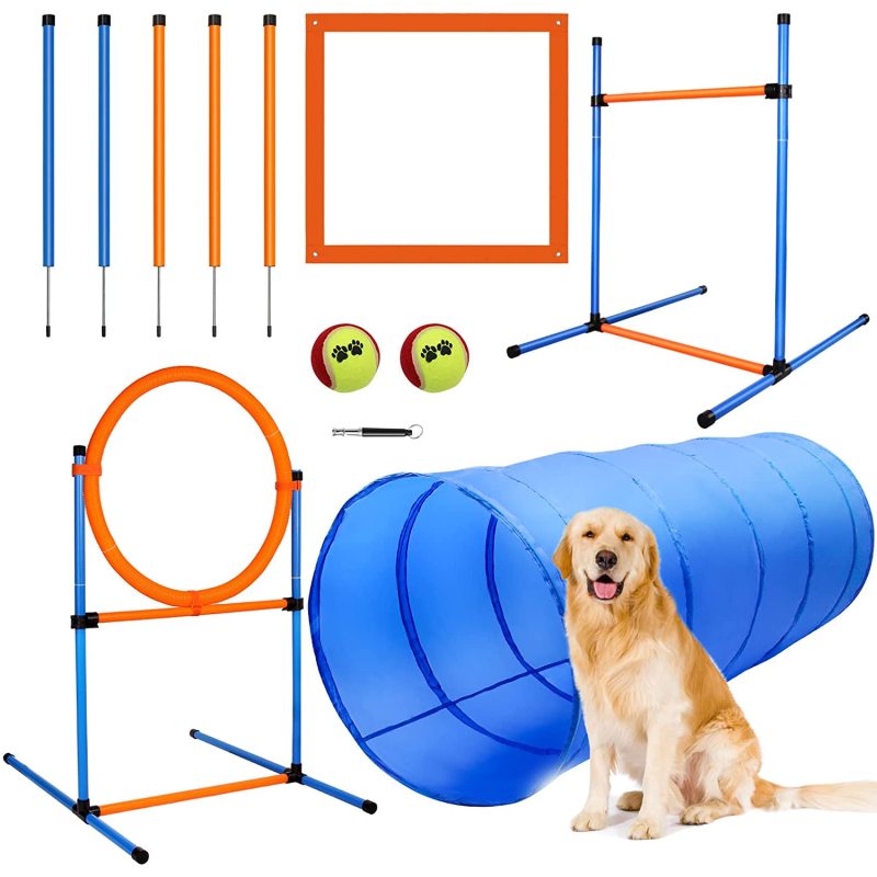 Adjustable Hurdle Agility Training Equipment Outdoor Games with Tunnel