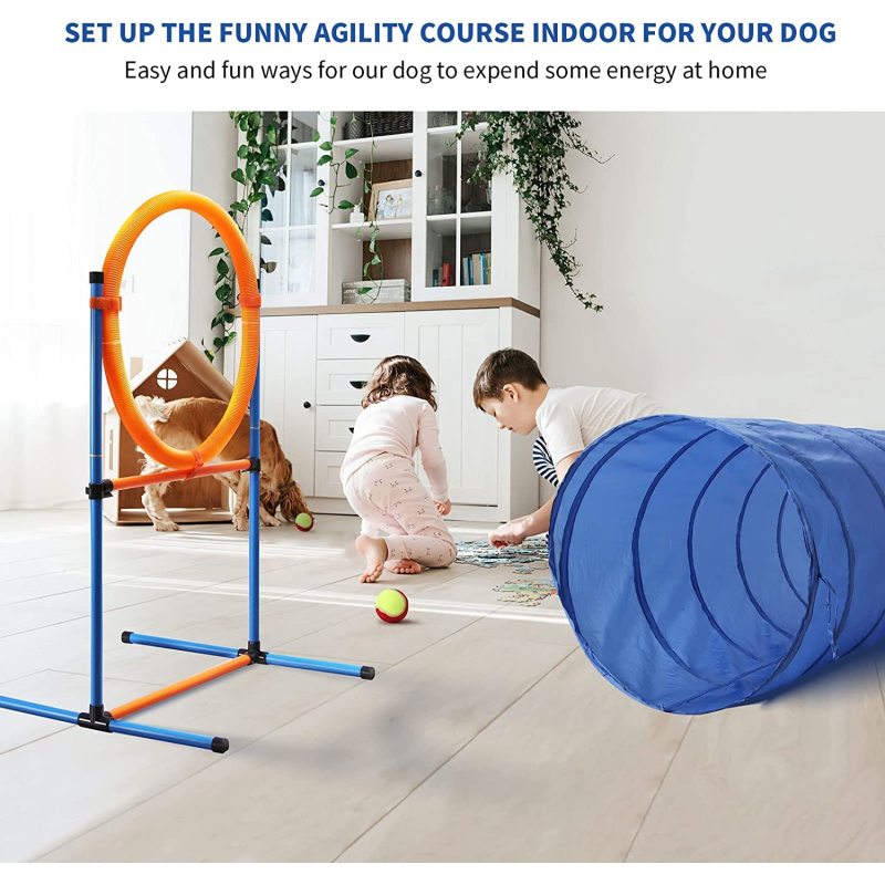 Adjustable Hurdle Agility Training Equipment Outdoor Games with Tunnel