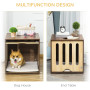 Removable Door Panel Dog Crate End Table with Foam Cushion Indoor Use
