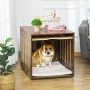 Removable Door Panel Dog Crate End Table with Foam Cushion Indoor Use