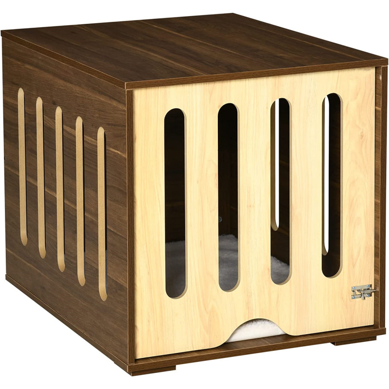 Removable Door Panel Dog Crate End Table with Foam Cushion Indoor Use