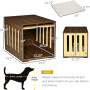 Removable Door Panel Dog Crate End Table with Foam Cushion Indoor Use