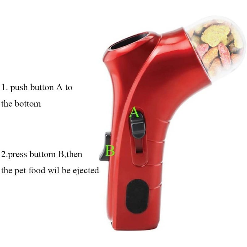 Dog Treat Launcher Hand Held Gun Catapult Ejecting Gun Auto Pets Food Thrower Interactive Fun Snacks Feeder for Dog&Cat