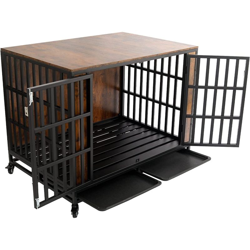 Heavy Duty Dog Crate Dog Kennel Furniture with Removable Trays