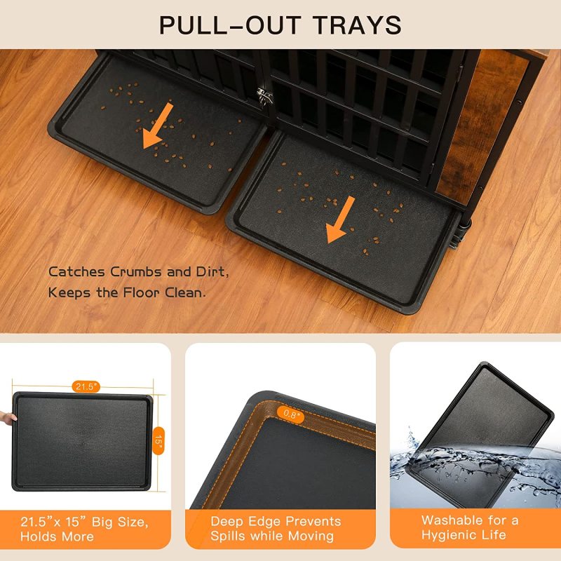 Heavy Duty Dog Crate Dog Kennel Furniture with Removable Trays