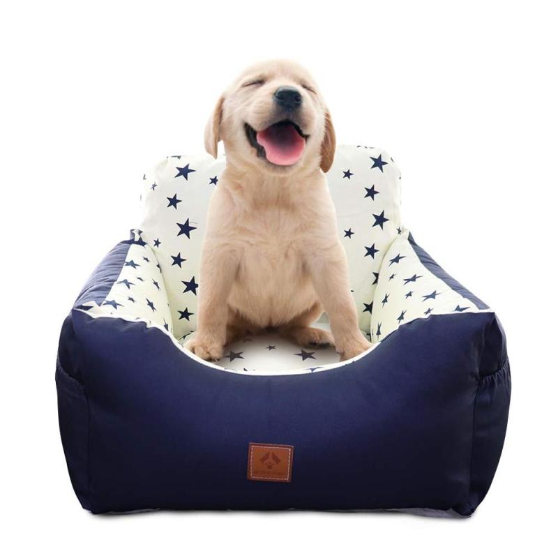 Dog Car Seat Puppy Booster Pet Travel Car Bed Dogs Carrier Non-Slip with Storage Pocket and Belt,