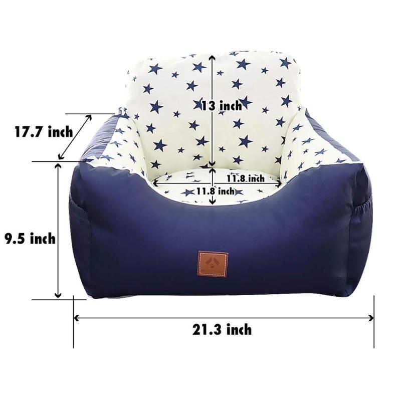 Dog Car Seat Puppy Booster Pet Travel Car Bed Dogs Carrier Non-Slip with Storage Pocket and Belt,