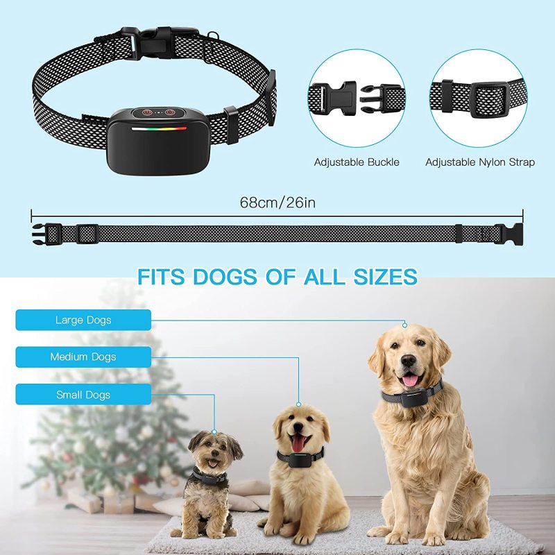 Beep Vibration Shock Automatic Modes Dog Collar for Medium Large Small Dogs