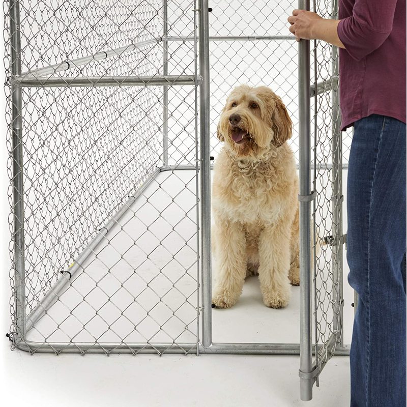 Durable Galvanized Steel Outdoor Dog Kennel With Sunscreen