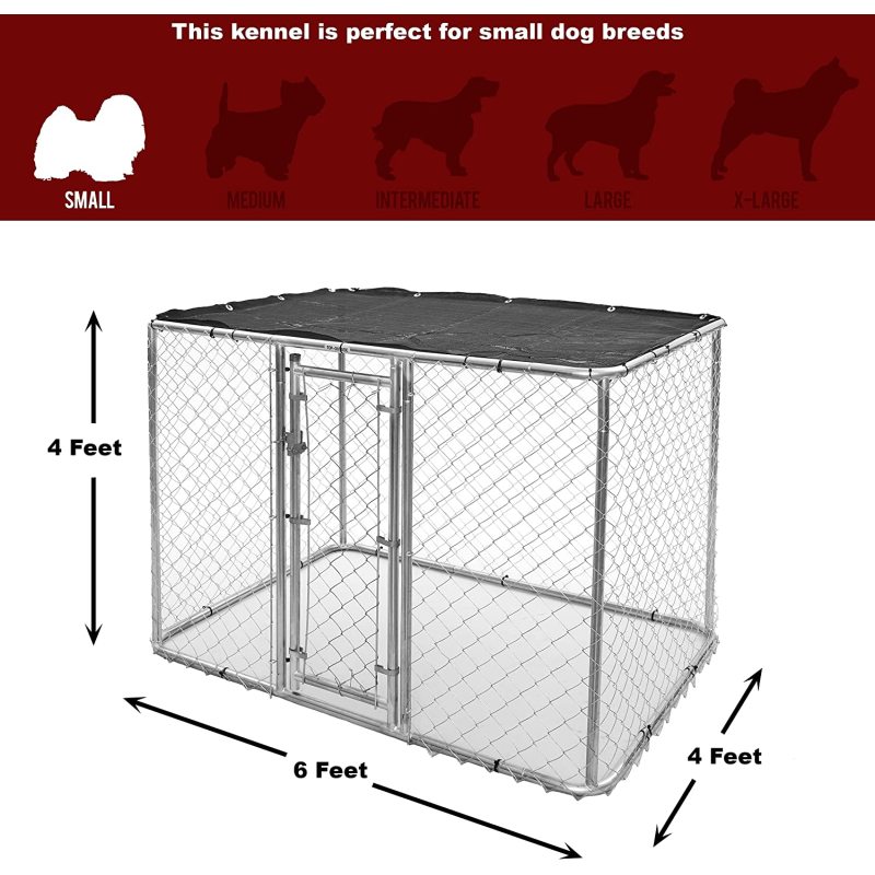 Durable Galvanized Steel Outdoor Dog Kennel With Sunscreen