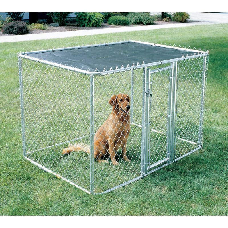 Durable Galvanized Steel Outdoor Dog Kennel With Sunscreen
