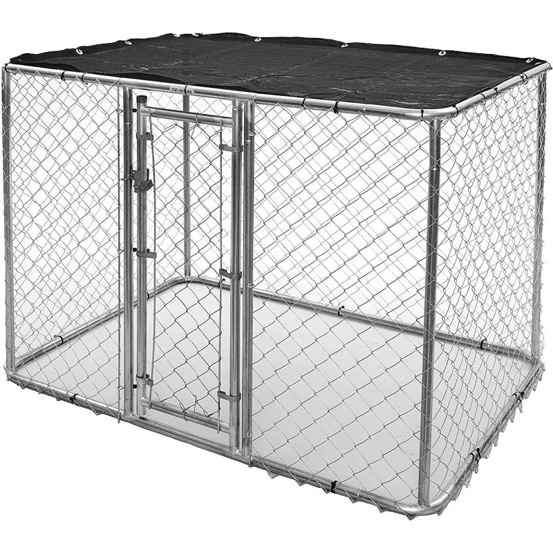 Durable Galvanized Steel Outdoor Dog Kennel With Sunscreen