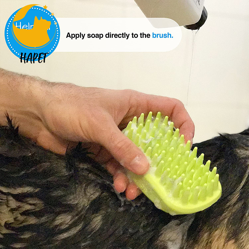 Dog Bath Brush Soft Dog Rubber Shampoo Brush Pet Grooming Brush for Long Short Haired Dogs and Cats