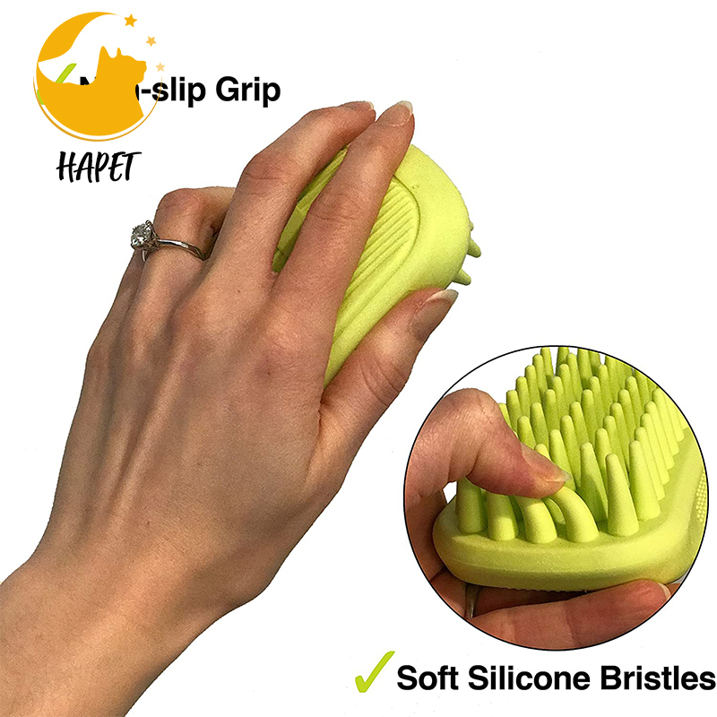 Dog Bath Brush Soft Dog Rubber Shampoo Brush Pet Grooming Brush for Long Short Haired Dogs and Cats