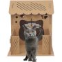 Easy Assembling Detachable Cat Dog Cushion Bed House Cardboard Cave Tent Replaceable Scratching Pet Bed Burrow Hut Pet Condo