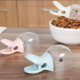 Pet Cat Dog Food Shovel Mutli-Function Feeding Scoop Spoon with Sealing Bag Clip Creative Measuring Cup Portable Pet Food Spoon