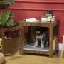 Miniature  Wooden Dog Kennel Furniture with Cushion Lockable Door