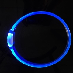 Adjustable Pet Night Safety Flashing Luminous Led Dog Cat Collar Customized Soft Usb Rechargeable Glowing Led Pet Collar