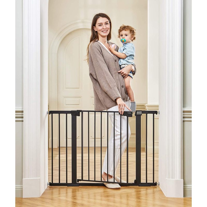 Easy Walk Thru Durability Dog Gate for House Safety Baby Gate Extra Tall and Wide Child Gate