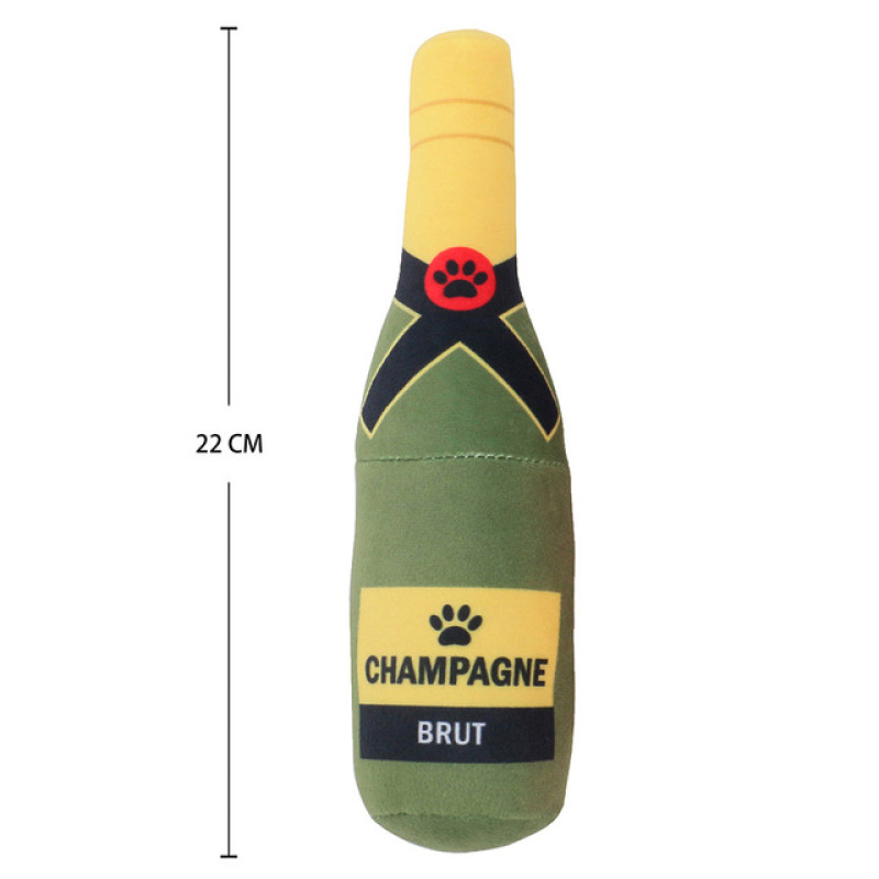 Bite Resistant Bottle Shape Toy Dog Pet Squeaky Plush Toy Pet Dog Toy for Aggressive Chewers
