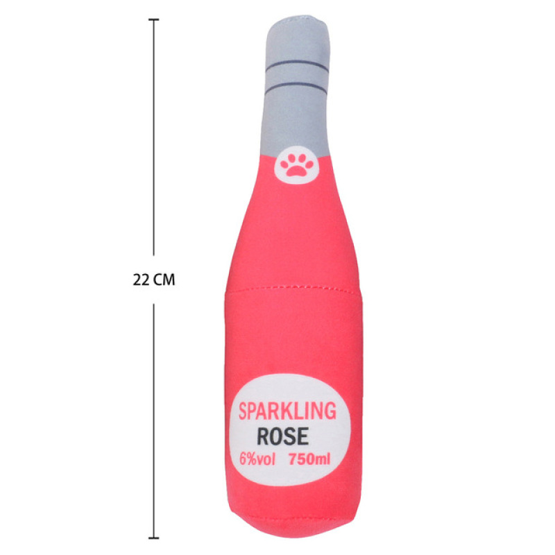 Bite Resistant Bottle Shape Toy Dog Pet Squeaky Plush Toy Pet Dog Toy for Aggressive Chewers