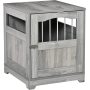 Wooden End Table Pet Kennel Dog Crate with Lockable Door for Small Medium Dog Indoor