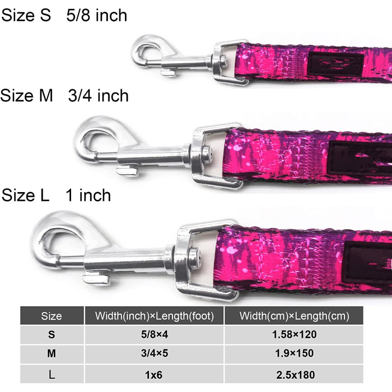 Walking Training Printed Girl Pet Leashes for Small, Medium and Large Dogs
