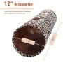 Plush Leopard Printed Single Pass Cat Tunnel Tickling Paper Soft Collapsible Cat Tunnel Pet Cat Toy