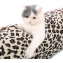 Plush Leopard Printed Single Pass Cat Tunnel Tickling Paper Soft Collapsible Cat Tunnel Pet Cat Toy