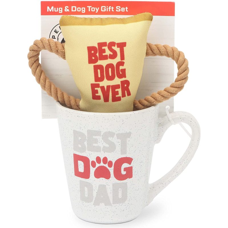 Dog Dad Mug and Dog Toy Set - Great Gift Idea for Pet Owners - Cute Dog Stocking Stuffer