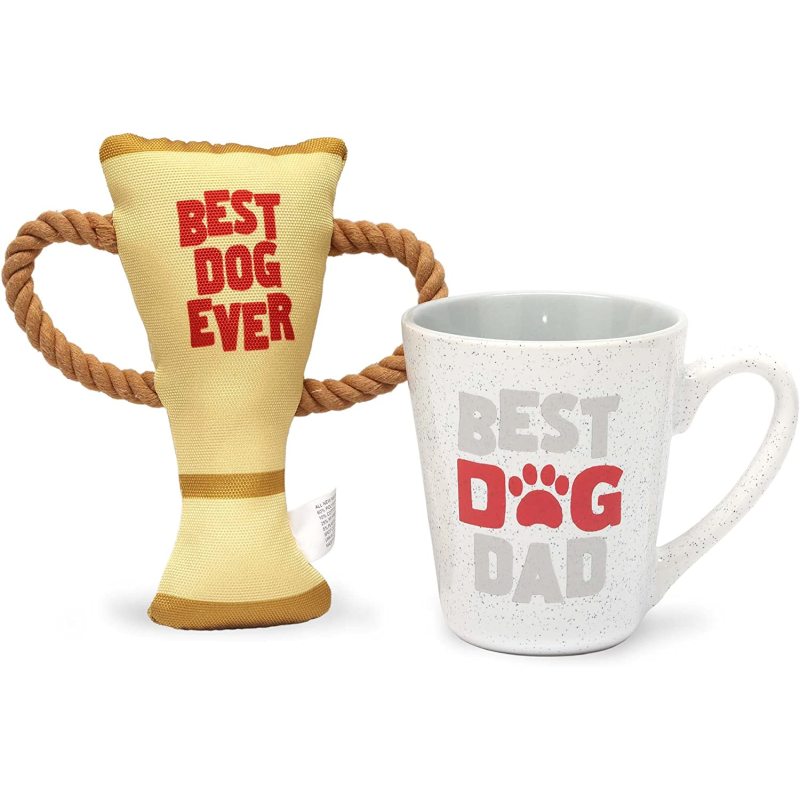 Dog Dad Mug and Dog Toy Set - Great Gift Idea for Pet Owners - Cute Dog Stocking Stuffer
