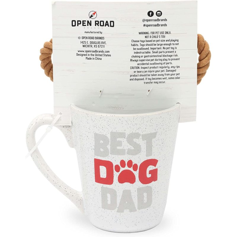 Dog Dad Mug and Dog Toy Set - Great Gift Idea for Pet Owners - Cute Dog Stocking Stuffer