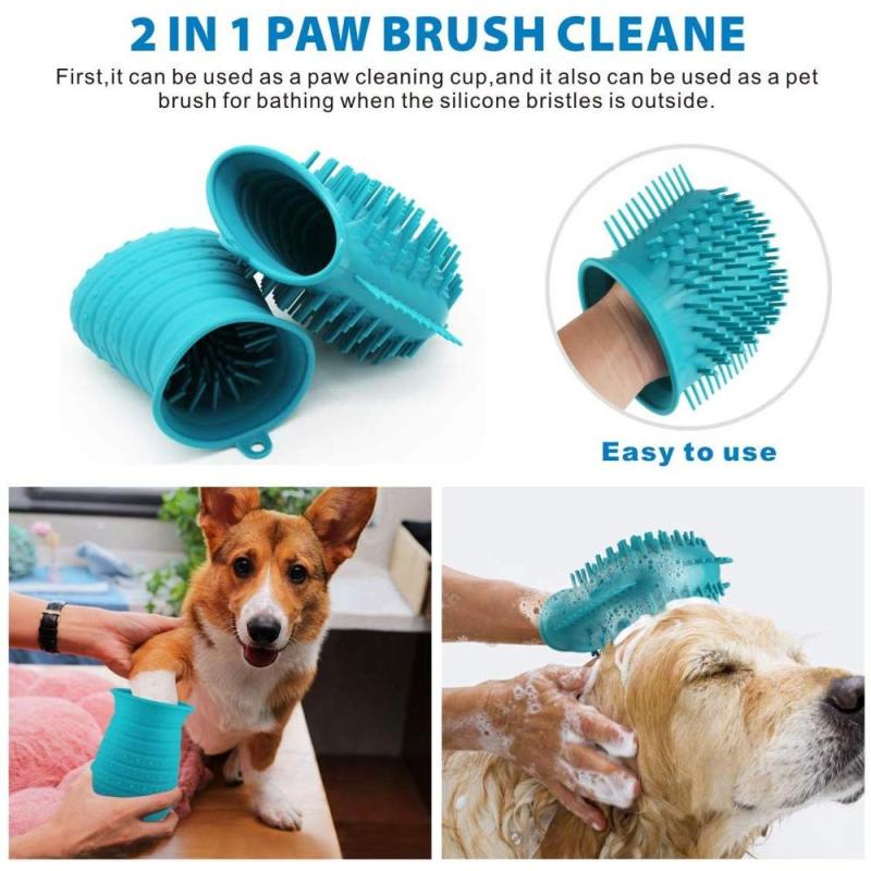 Dog Paw Cleaner Cup with Towel Pet Foot Washer Dog Cleaning Brush for Puppy Cats paw cleaner cup