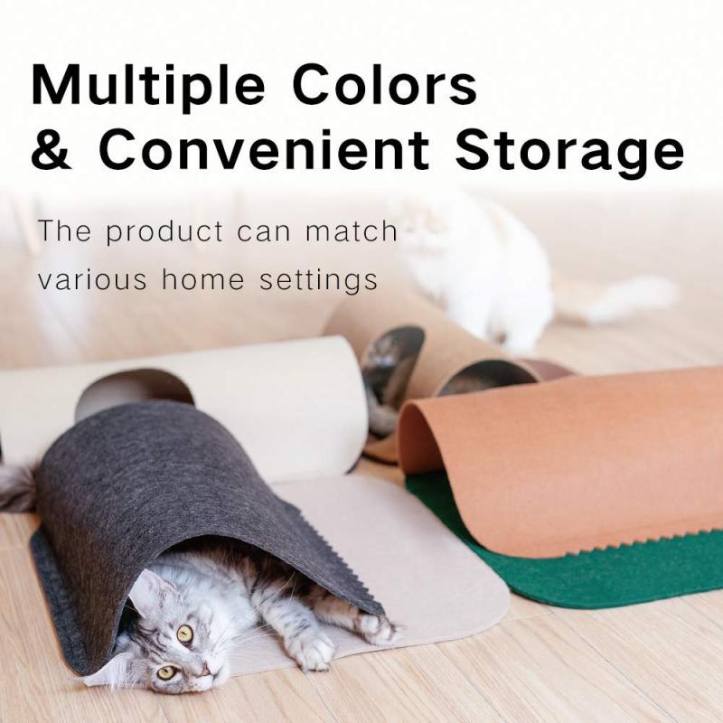 Cat Play Mat Interactive Fun Tunnel Activity Rug Toy for Indoor Cat Exercise Felt Material Random Combinations