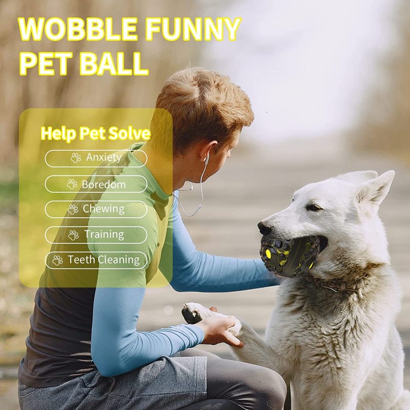 Dog Ball Toy Squeaky Giggle Ball Interactive for Aggressive Chewers Indestructible  Chew Toy for Small/Medium Dogs