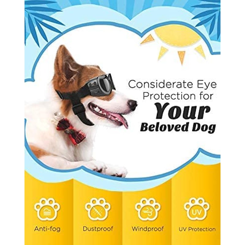 Adjustable Strap Waterproof Doggy Sunglasses UV Protection Glass for Dogs Pet Sun