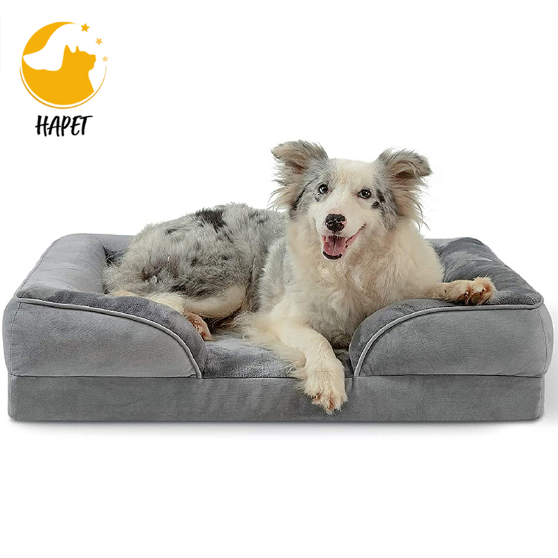 Orthopedic Dog Bed for Large Dogs, Washable and Waterproof 40D Memory Foam Dog Bed with Pillow