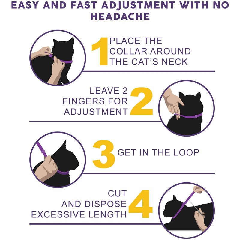 Pheromone Calming Collar for Cats  Anxiety Relief Lavender Scent Reduces Stress Adjustable 15 Relaxing Collar for Kitten