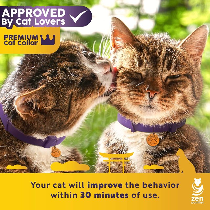 Pheromone Calming Collar for Cats  Anxiety Relief Lavender Scent Reduces Stress Adjustable 15 Relaxing Collar for Kitten