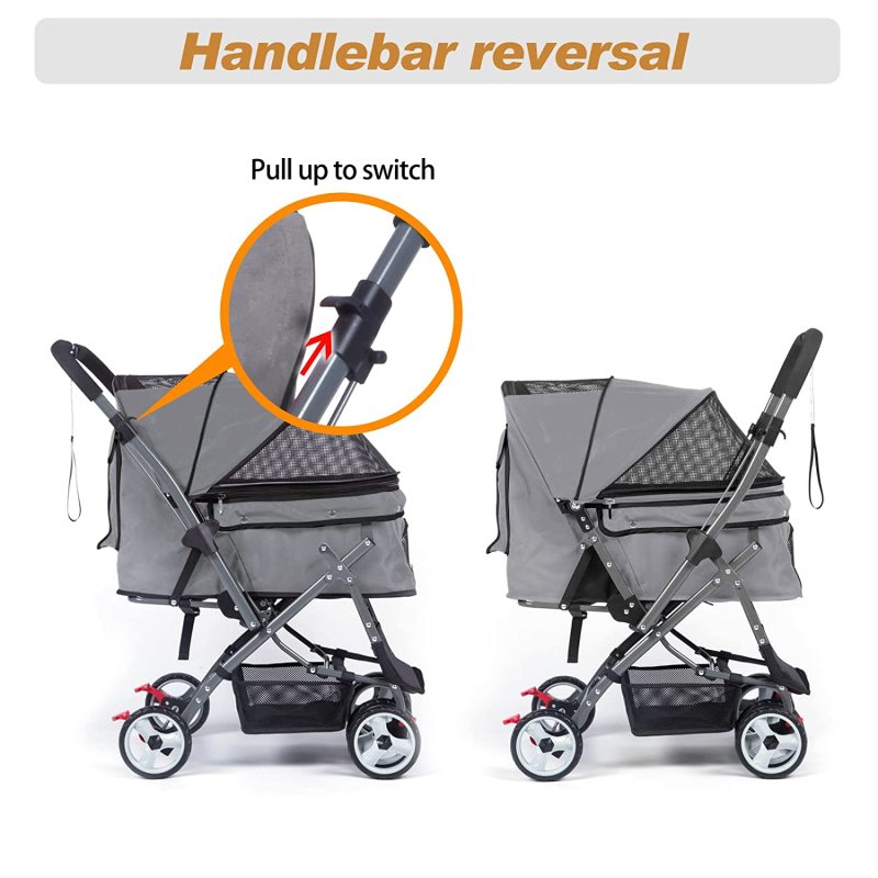 High Quality Material Gofist pet stroller body is made of high quality alloy steel, which is strong and durable, can withstand
