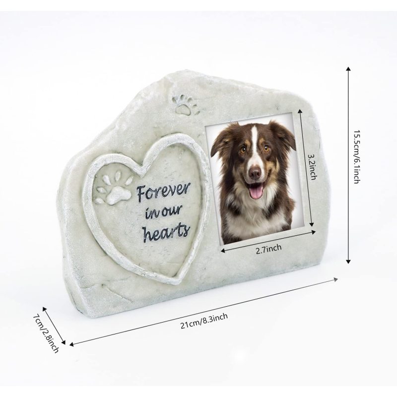 Pet Memorial Garden Stones, Cat or Dog Memorial Gifts Sympathy Pet Loss Gifts, Personalized Love Heart Paw Print Grave Markers