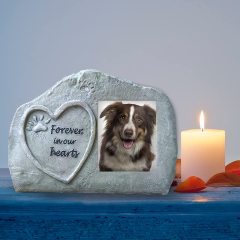 Pet Memorial Garden Stones, Cat or Dog Memorial Gifts Sympathy Pet Loss Gifts, Personalized Love Heart Paw Print Grave Markers