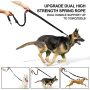 Dual-Handle Reflective  Bungee  Dog Waist Leash Retractable for Walking Hiking