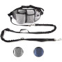 Dual-Handle Reflective  Bungee  Dog Waist Leash Retractable for Walking Hiking