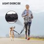 Dual-Handle Reflective  Bungee  Dog Waist Leash Retractable for Walking Hiking