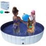 Foldable Dog Pool Collapsible Heavy Duty PVC Pet BathTub  and Puppies, 63 X 12 inch, XL 2021 Upgrade Version